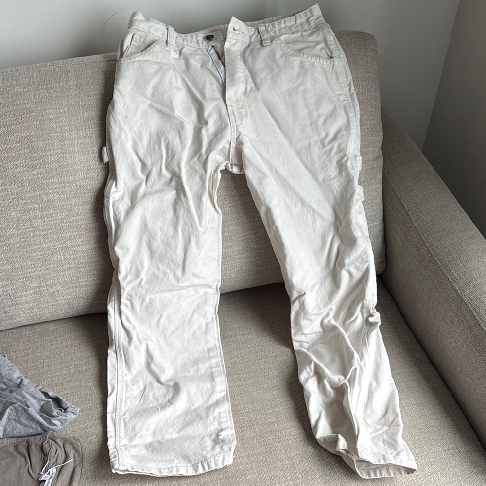 Men's White Carpenter Pants